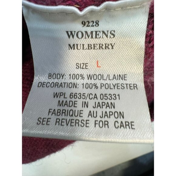 Woolrich Womens Wool 1/4 Zip Sweater Size L Mulberry - Picture 5 of 12